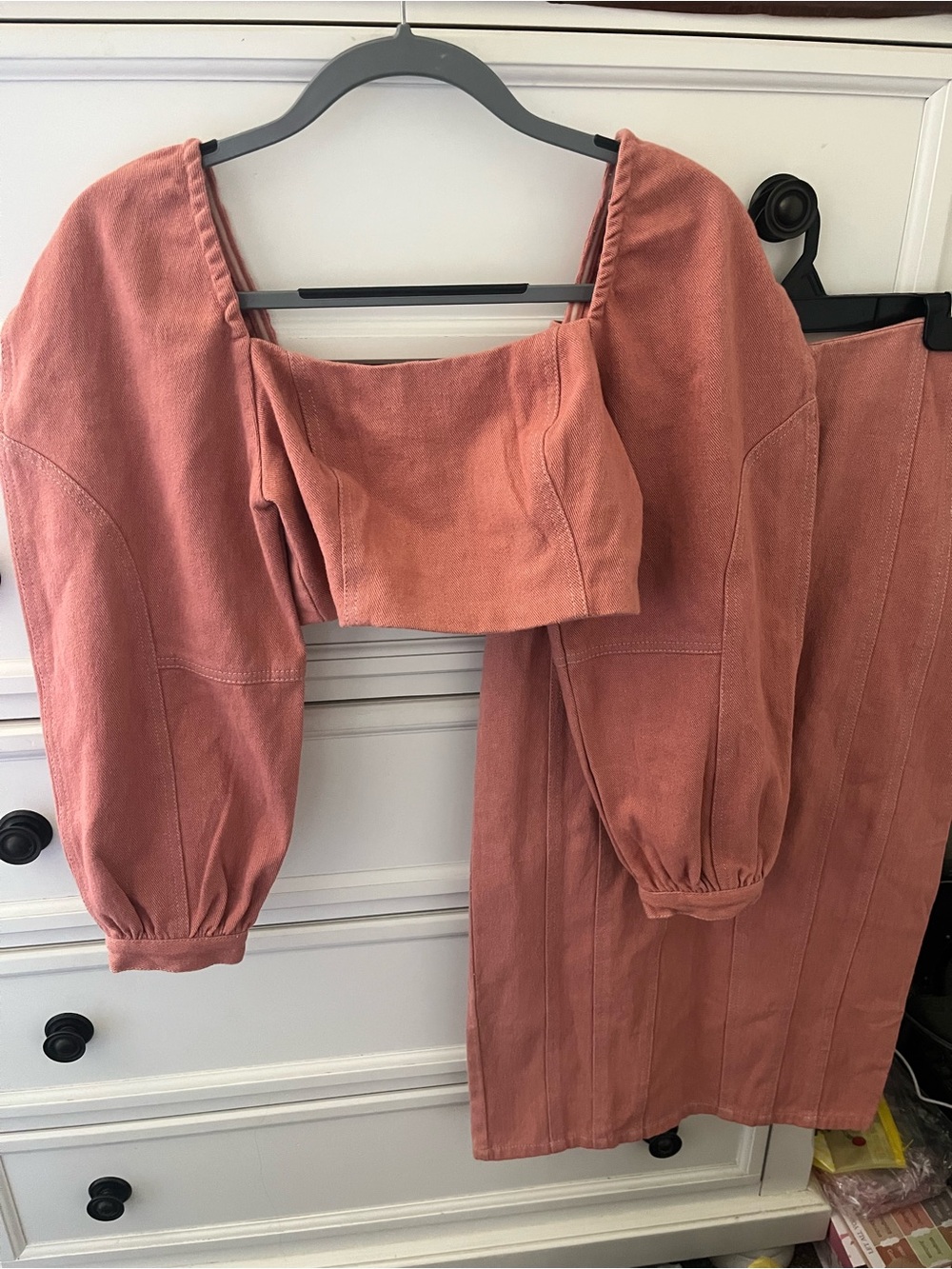 Free people Pink Marley denim set - Picture 2 of 5